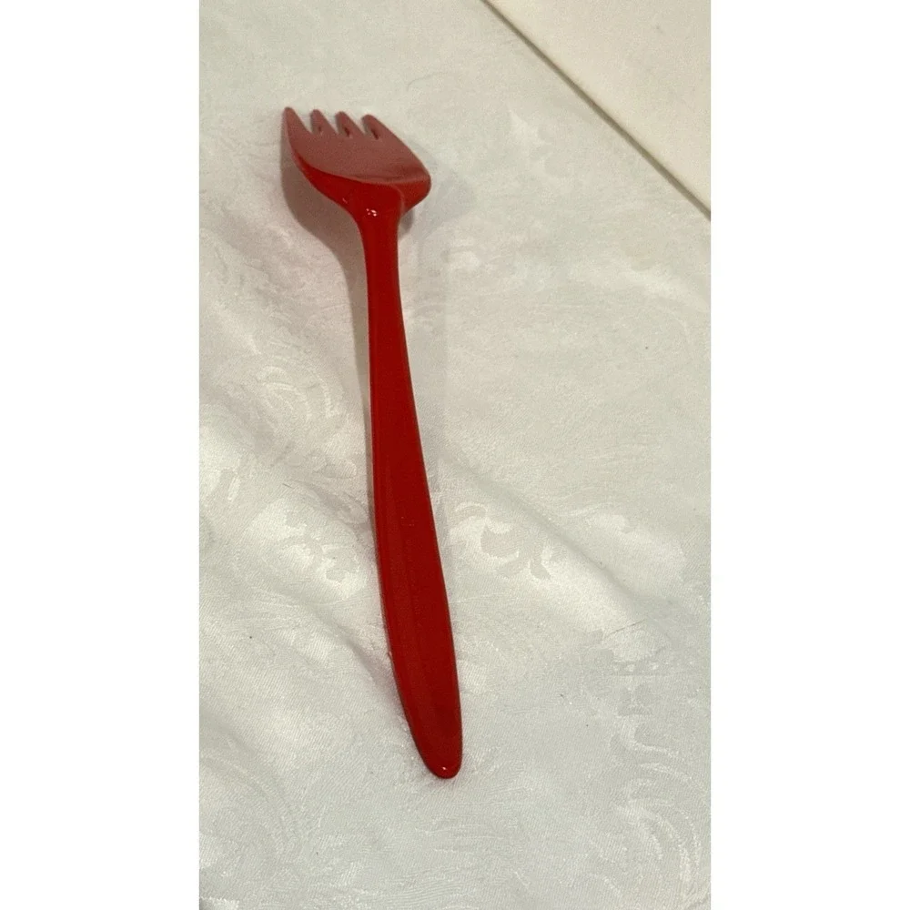 Hutzler Danish Modern‎ Design Melamine Rosti Orange Angled Serving Fork 2530